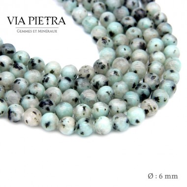Perles Jaspe kiwi création, perles jaspe vert kiwi 6mm, perles en pierre naturelle