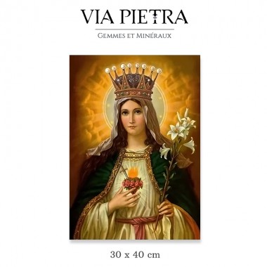 icône marie sacré coeur, vierge marie, marie ex voto, affiche icône, cadre tableau religieux