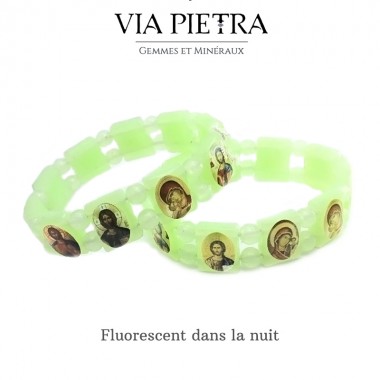 Bracelet de prière fluorescent, bracelet des saints, bracelet religion élastique, bracelet des saints dizainier